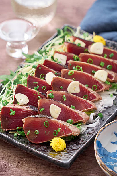 istock Japanese Seared Bonito with Fresh Herbs (Katsuo no Tataki) 2220063560