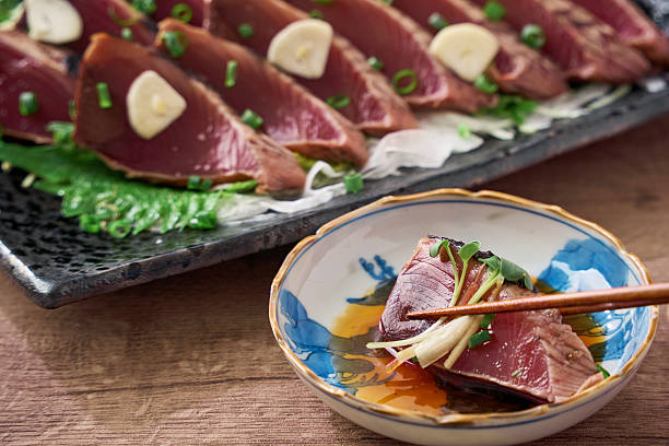 istock Japanese Seared Bonito with Fresh Herbs (Katsuo no Tataki) 2220063565