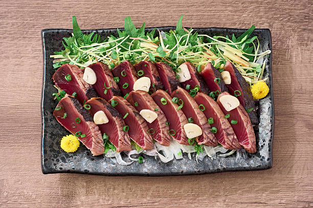 istock Japanese Seared Bonito with Fresh Herbs (Katsuo no Tataki) 2220063595
