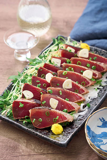 istock Japanese Seared Bonito with Fresh Herbs (Katsuo no Tataki) 2220063648
