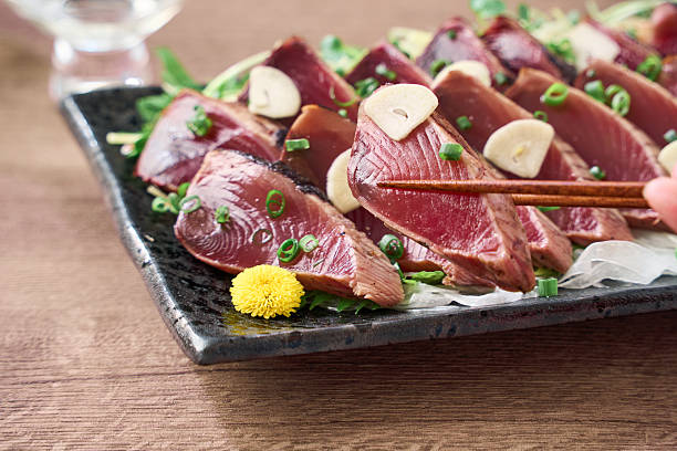 istock Japanese Seared Bonito with Fresh Herbs (Katsuo no Tataki) 2220063670