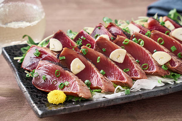 istock Japanese Seared Bonito with Fresh Herbs (Katsuo no Tataki) 2220063688