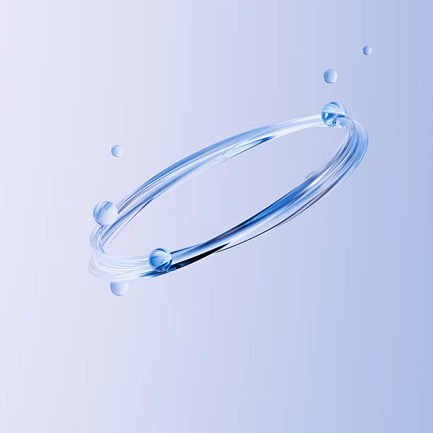 istock 3D rendering of a transparent liquid ring with floating water drops on a soft gradient background. Mockup for cosmetic product showcase with a clean, hydrating, and futuristic aesthetic. 2220071104