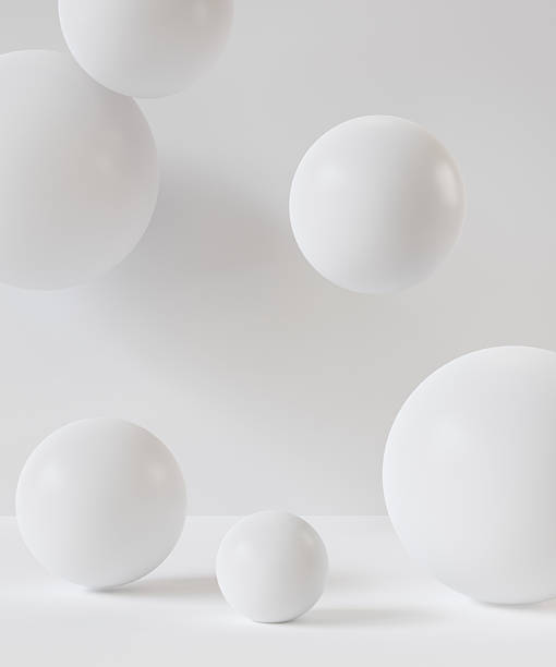 istock Minimal white spheres floating in a soft, neutral space. 3d rendering background for cosmetic product display, branding mockups, or luxury presentations with a clean and modern aesthetic. 2220071332