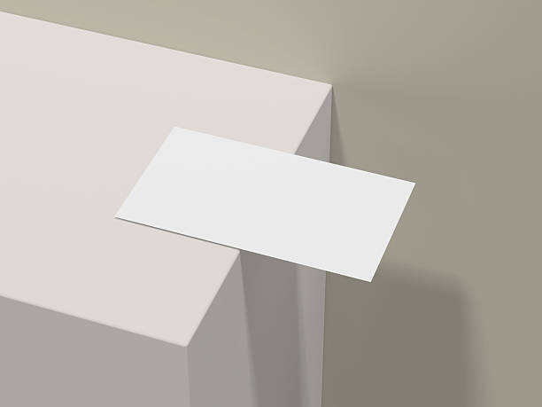 istock Minimalist business card mockup on edge of light beige table 2220071388