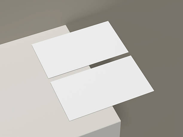 istock Two blank business cards placed neatly on a corner table mockup 2220071391