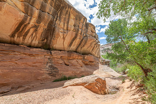 istock Striated Rock Formations alongside the trail to Kachina Natural Bridge in Natural Bridges National Monument, Utah, USA 2220076708