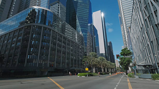 Skyscrapers soar in urban cityscape