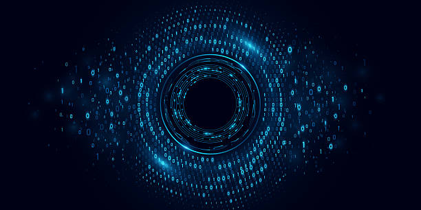 Dynamic ring of binary code with high speed data transmission and digital HUD circle in cyberspace. Global communication networks and big data visualization. Vector. Dynamic ring of binary code with high speed data transmission and digital HUD circle in cyberspace. Global communication networks and big data visualization. Vector illustration. binary code stock illustrations