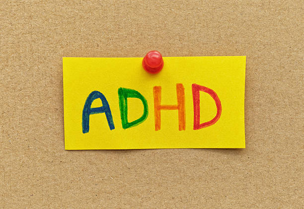 istock A yellow paper note with the abbreviation ADHD on it pinned to cardboard. 2220100999