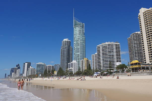 Beach and Skyscraper on Gold Coast in Australia