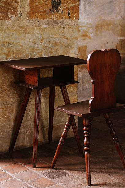 istock Vintage Wooden Chair and Table 2220107447