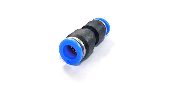 istock PU Connector 2 Ways Straight Black. PU Connector on white background 2220107518