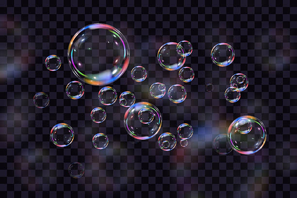 Realistic soap bubbles collection.Abstract floating soap bubbles. Realistic soap bubbles collection.Abstract floating soap bubbles.Vector EPS 10. bubble wand stock illustrations
