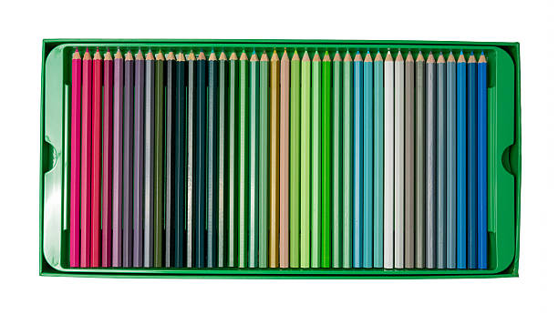 istock The Colorful colored pencils packed in a box isolate on white background 2220111046