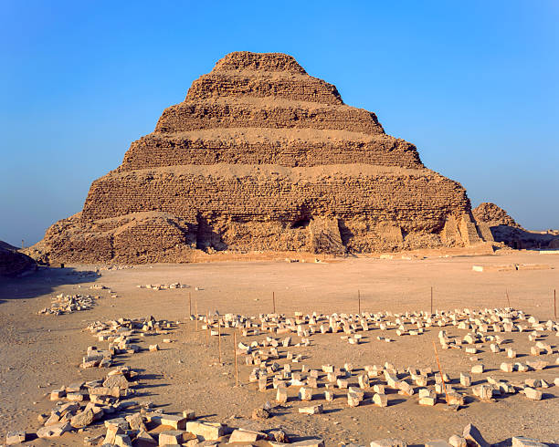 The stepped Pyramid of Djoser at Saqqara, Egypt. Necropolis of Saqqara, Egypt. Located 40 km southwest of Cairo, Saqqara is one of the most important cemeteries of Memphis, which was itself one of the most important cities in ancient Egyptian history. The name of the site most likely derives from the god of this necropolis, Sokar.