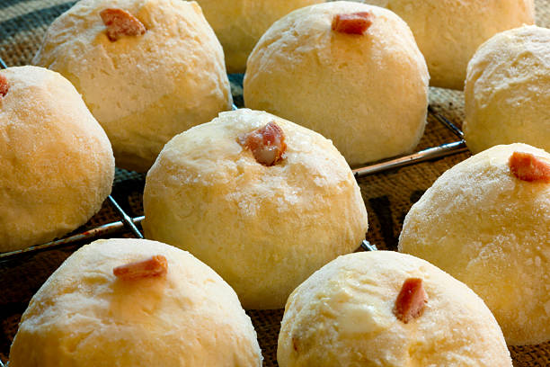 Cheese bread, a traditional Brazilian snack, Pao de queijo