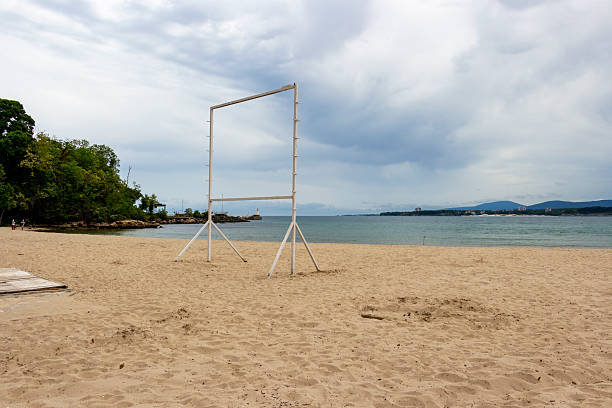 istock Empty billboard construction on an empty beach, Bulgarian Black Sea coast 2220122340