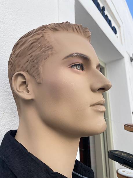 istock Male mannequin head in profile. 2220131500