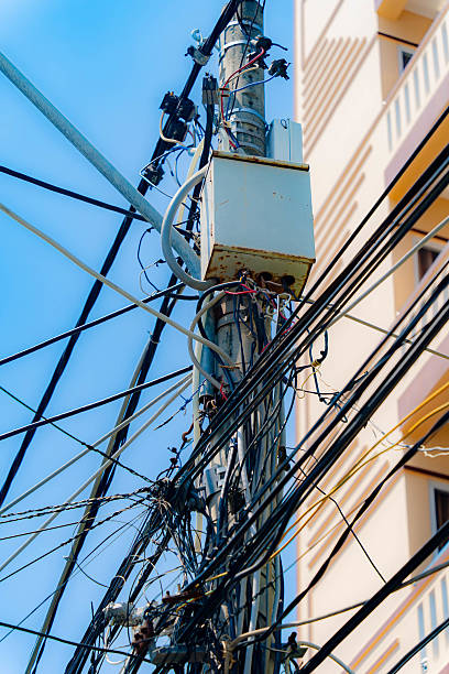 istock The chaos of electrical wires. 2220132214