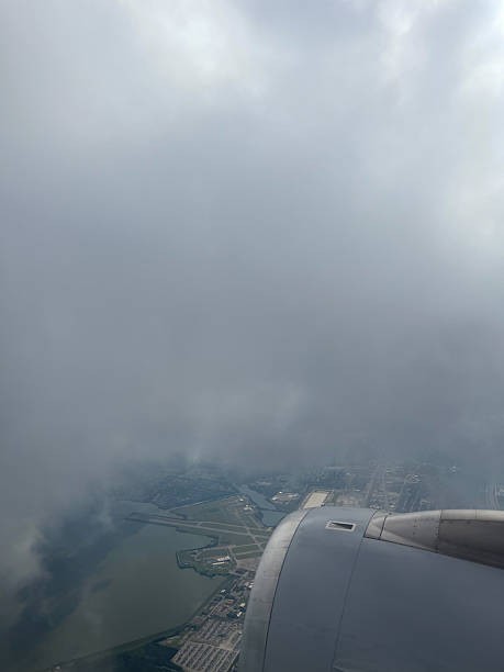 istock Window seat view - nice view from an airplane window 2220135906