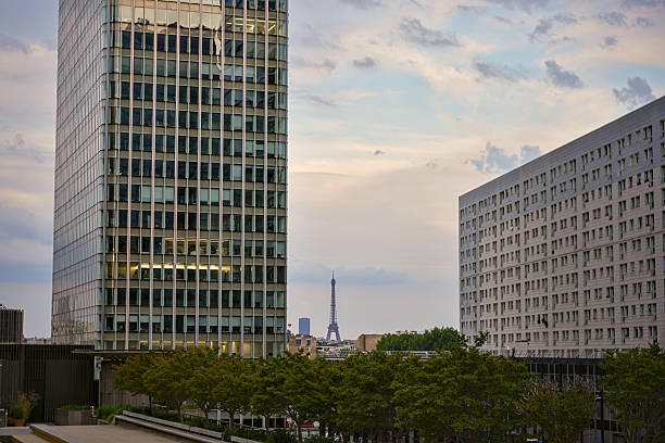 istock Eiffel Tower framed by buildings in La Defense Paris 2220154763