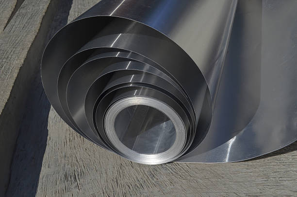 istock a roll of aluminum on the floor. 2220159898