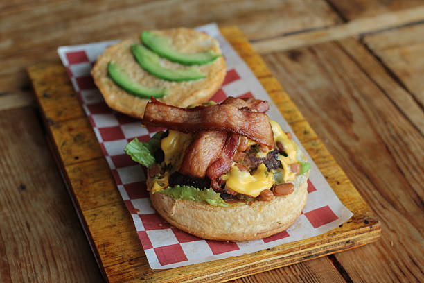 istock A gourmet burger featuring layers of juicy meat 2220160976