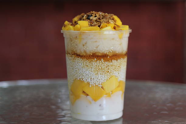 istock A vibrant mango yogurt parfait layered with creamy yogurt 2220163209