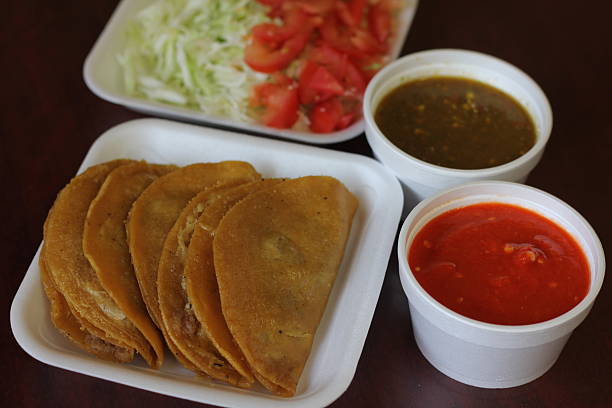 istock A plate of crispy fried tacos served with fresh salsa 2220163415