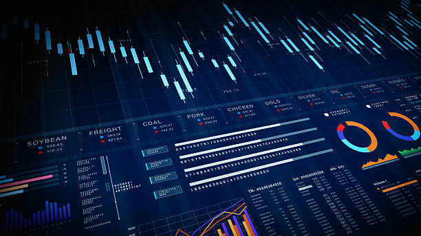 istock Digital stock market dashboard with analytics, commodity prices, and candlestick chart for investment and trading analysis, Financial investment concept background 3d Rendering 2220171305