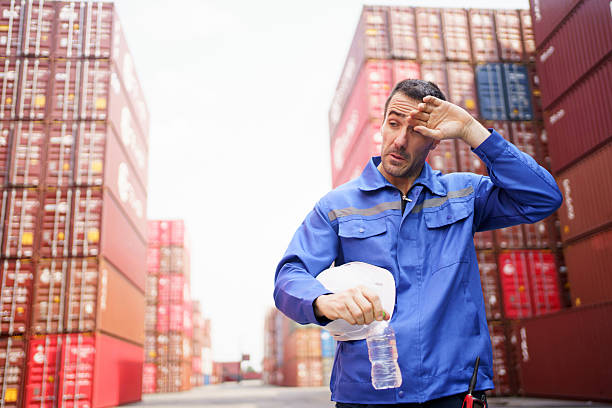 istock The image represents rest during labor, hydration, and the industrial logistics environment. 2220173637