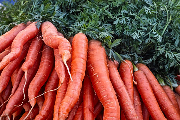 istock Carrots stacked at farmers market 2220177060