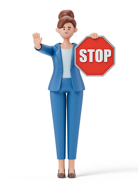 istock woman holding a stop sign 2220187684