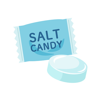 Salt Wrapper Back Salt Candy With Wrapper Flat Vector Illustration For Summer Hydration ...