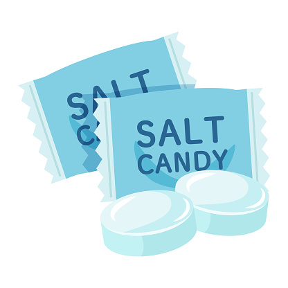 Salt Wrapper Back Salt Candy And Wrapper Illustration Summer Hydration Relief Concept ...