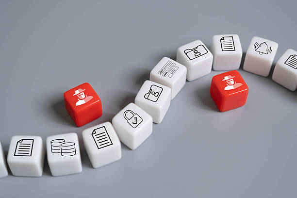 istock Icon with white and red cube for digital technology threat detection concept. Antivirus of network firewall that can help to prevent cybercrime and protect personal data. 2220202763