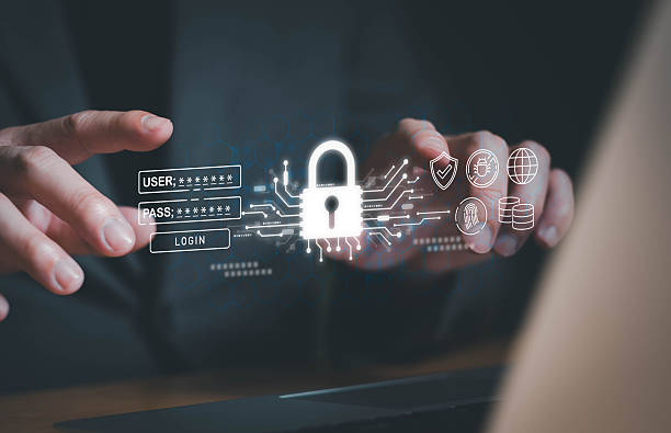 istock Business person secure technology data privacy to prevent cybercrime. Data security or PDPA compliance. Business and financial information data encryption and authentication. 2220202835