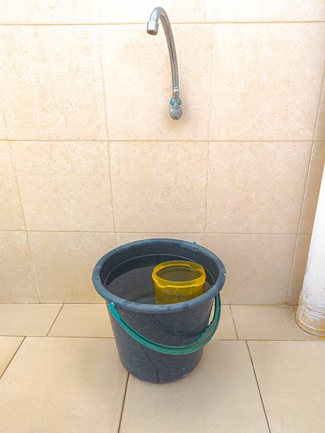 istock Plastic bucket filled with water. 2220203198