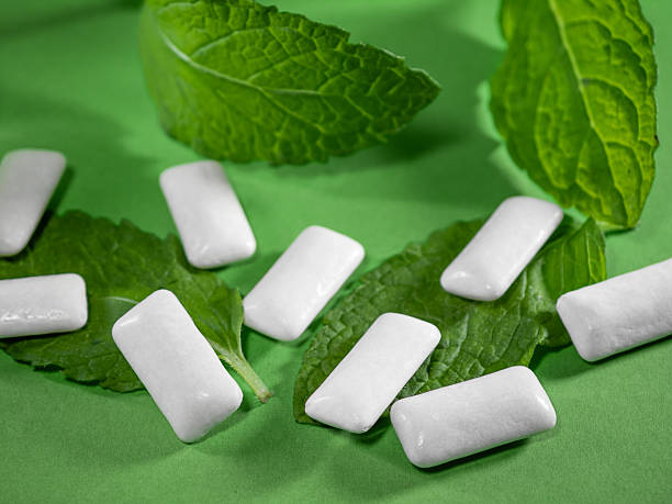 istock Spearmint flavored chewing gum with xylitol 2220205340