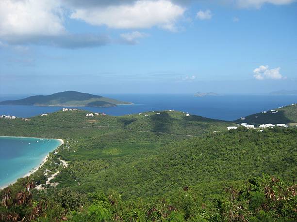 istock Tropical Seascape with Ocean Waves and Distant Green Islands under Blue Sky 2220206454