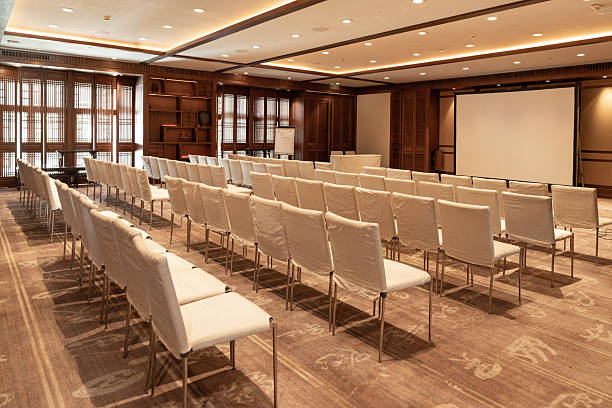 istock Conference room with traditional Asian interior and projection screen 2220212732