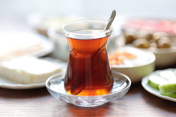 istock Turkish style breakfast: eggs, chechil cheese, white cheese, kashar cheese and Turkish tea 2220216151