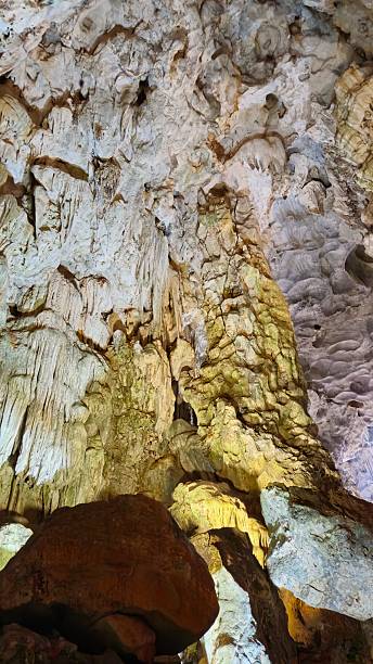 istock A stunning view of the illuminated limestone formations inside a Thien Cung cave in Ha Long Bay, Vietnam. 2220218124