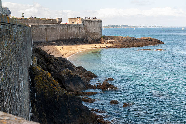 Looking out over the atlantic ocean from the city walls of Saint-Malo, on a sunny summer afternoon.