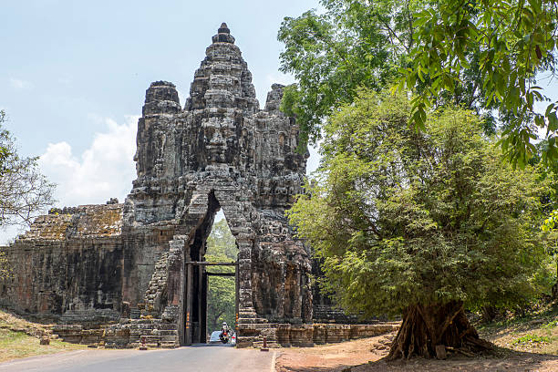 Siem Reap, Cambodia - April 6, 2025: South Gate at Angkor Thom