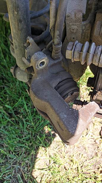 istock This is a detailed closeup image depicting a vehicles brake caliper component part 2220240791