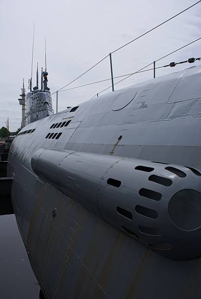 Bremerhaven, Germany - May 29, 2025: The Wilhelm Bauer is a german Type XXI U-boat which was completed shortly before the end of World War II. Selective focus