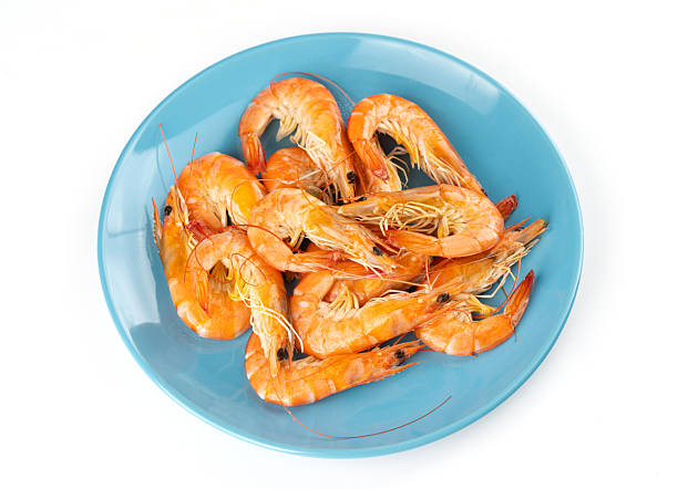 istock A Plate of Cooked Shrimp on White Background 2220244916