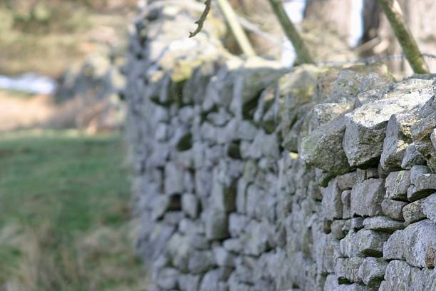 istock Close up of a dry stone wall 2220248039